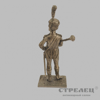 фото — оловянный солдатик «тамбурмажор оркестра полка легкой пехоты 1814 г.». гк